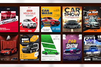design car wash flyer, car rental flyer, car show flyer