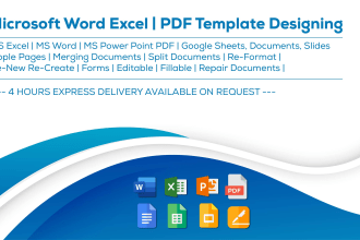 create or repair an editable and fillable word, excel, pdf template