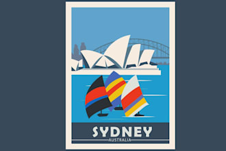 design unique vintage travel poster