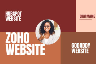 design hubspot, zoho and godaddy website and landing page
