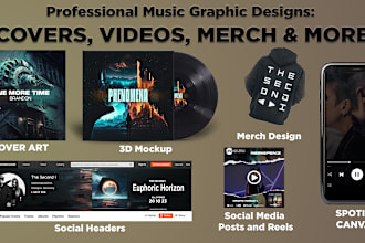 create music graphic designs incl covers videos merch