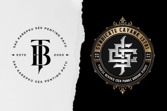 do monogram vintage logo design, luxury, initial lettering
