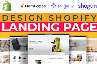 clone, redesign, design product landing page with funnelish, pagefly or gempages
