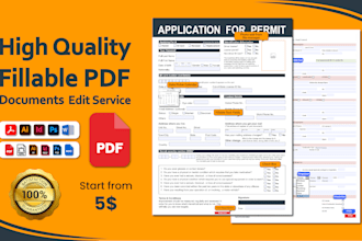 create editable fillable PDF form or redesign any document