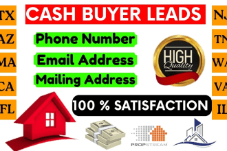 provide real estate motivated seller leads and cash buyer with skip tracing