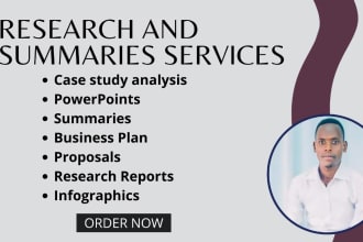 write research reports, summaries and case studies