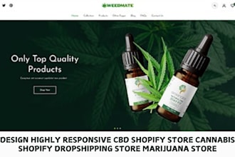 design cbd shopify store cannabis shopify dropshipping store marijuana store