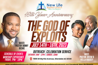 exceptional church online flyer, poster for zoom, ig, fb