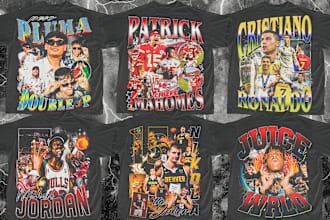 design 90s graphic bootleg t shirt, sports, rap tee etc