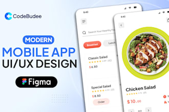 do modern mobile app ui ux design prototype in figma