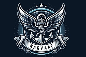 design high quality anchor with wings mascot logo for you in very short time