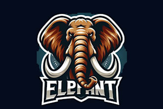 design high quality elephant mammoth head mascot logo in very short time