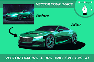 do manual vector tracing, redraw, convert image to vector