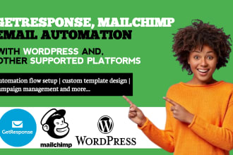 setup mailchimp, getresponse email automation on wordpress website, landing page