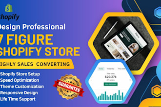 build a branded 7 figure shopify dropshipping store or shopify website