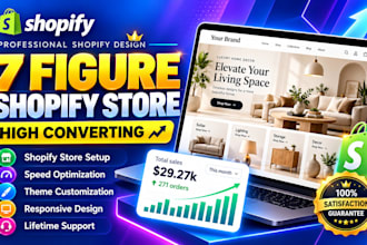 build a branded 7 figure shopify dropshipping store or shopify website