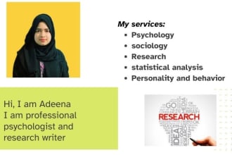 do research, data analysis and psychology