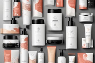 design minimalist cosmetics packaging and skincare product labels