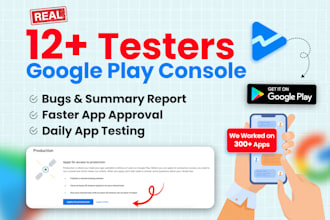 provide 12 testers or 20 testers for google play console closed testing