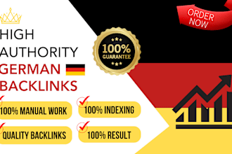 build 300 high DR german backlinks for increase domain rating trust flow