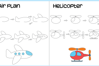 create step by step drawing pages for kids
