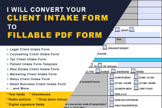 convert client intake form to create fillable pdf form