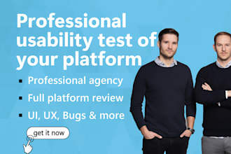professionally test, QA and review your platform for usability, bugs, UI UX