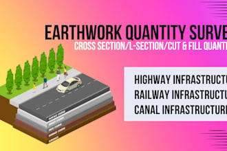 do earthwork quantity surveying with l section and cross sections