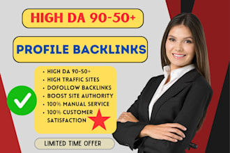 create 150 high da profile backlinks for google top ranking