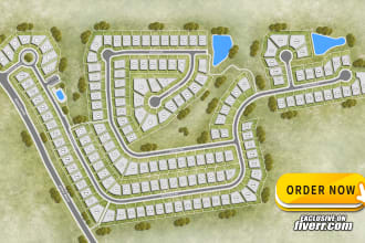 render site plan, master plan and landscape design in architecture way