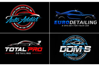 do auto detailing car wash business logo design