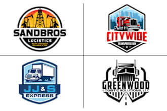 do trucking cargo logistics delivery business logo design