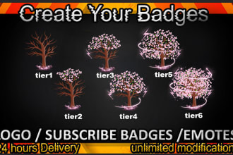 design bulk twitch, kick, discord emotes, sub badges, bit badges for streamers