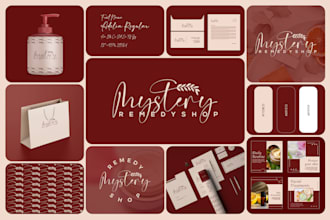 design hand drawn feminine botanical boho  signature logo and branding kit