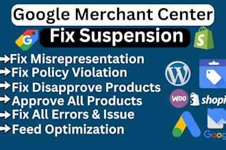 fix merchant google merchant  center suspension  specialist