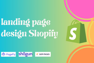 design shopify landing page, product landing page, pagefly