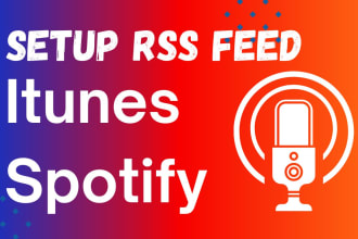 upload rss feed podcast on your itunes,spotify