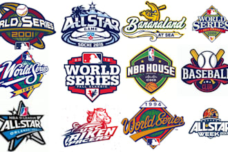 design custom nba, world series, mlb, all star and parody logo for your brand