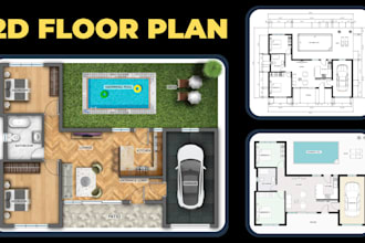 create autocad 2d floor plans and redraw floor plans professionally