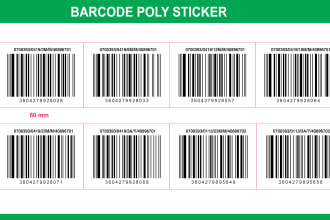 design qr barcode or any barcode sticker within 1 hour