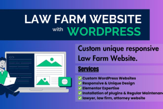 design a law farm website for your attorney business