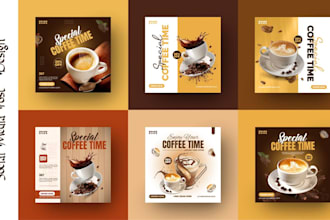 create coffee shop menus, social media post design for cafes
