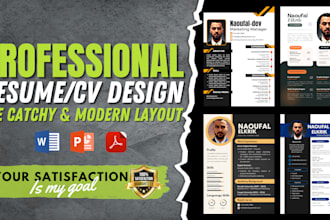 perform professional resume design and CV design