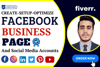 create facebook business page and perfectly setup all social media accounts