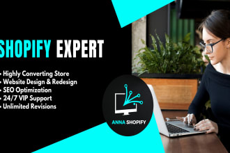 create shopify website redesign and design, shopify store