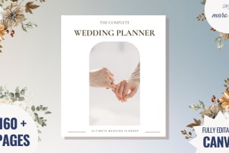 wedding planner canva template with 160 pages
