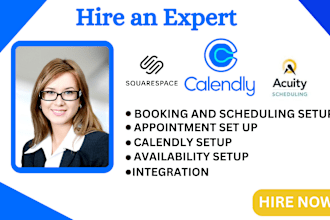 setup calendly, squarespace acuity scheduling online booking