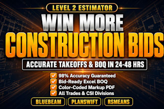 do construction cost estimate, material take off and cost estimation