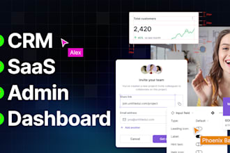 do admin dashboard, saas and CRM UI UX design in figma