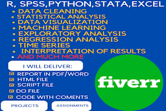 do any statistical task using rstudio, spss, stata  ,excel and write a report